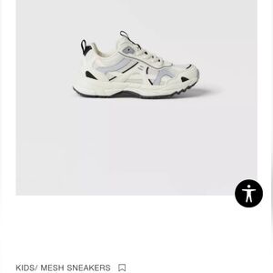Brand New Zara Kids Unisex Mesh Sneakers in White and Gray